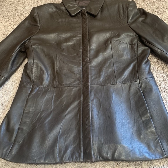 Jones New York Leather Jackets Women's Medium Full Zip - Picture 10 of 12